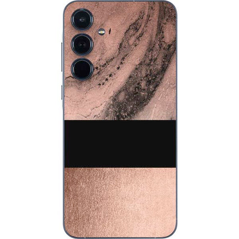 Rose Gold and Black Marble Galaxy A36 5G Skin