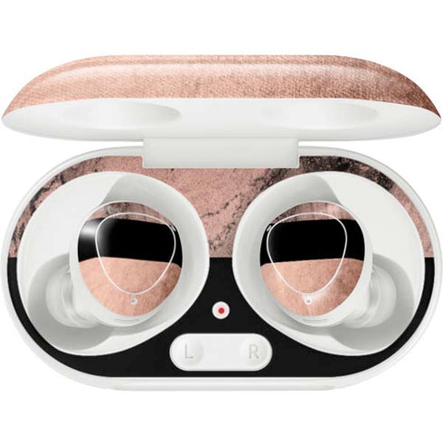 Rose Gold and Black Marble Galaxy Buds Plus Skin