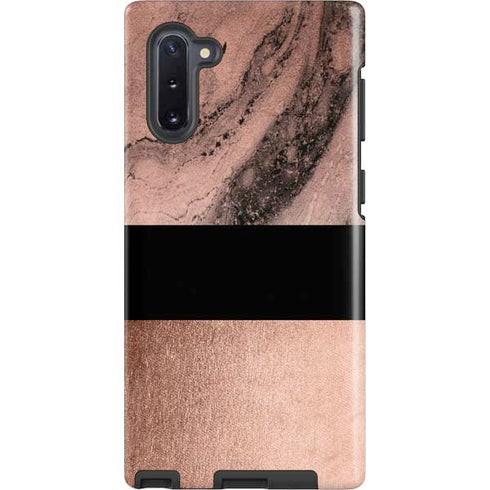 Rose Gold and Black Marble Galaxy Cases