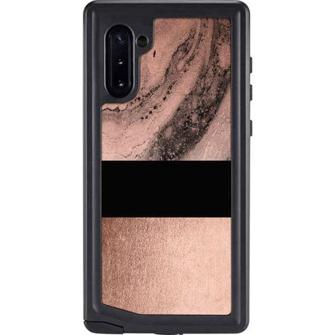 Rose Gold and Black Marble Galaxy Cases