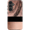 Rose Gold and Black Marble Galaxy S25 Impact Case