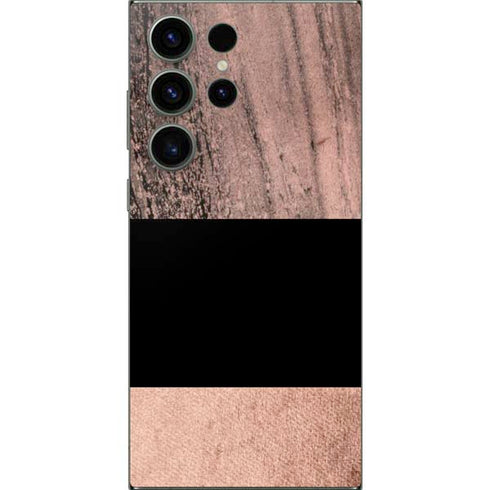 Rose Gold and Black Marble Galaxy S25 Ultra Skin