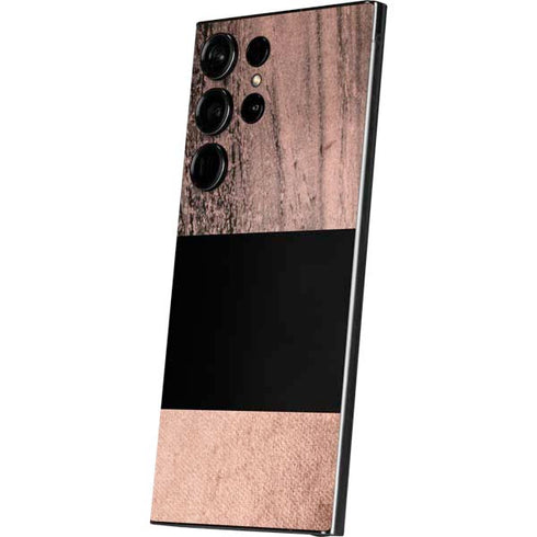 Rose Gold and Black Marble Galaxy S24 Ultra Skin