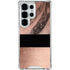 Rose Gold and Black Marble Galaxy S25 Ultra Clear Case