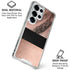 Rose Gold and Black Marble Galaxy S25 Ultra Clear Case
