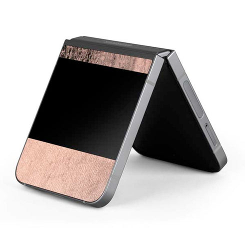 Rose Gold and Black Marble Galaxy Z Flip6 Skin