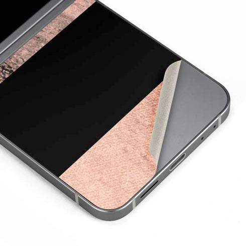 Rose Gold and Black Marble Galaxy Z Flip6 Skin