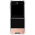 Rose Gold and Black Marble Galaxy Z Flip6 Clear Case