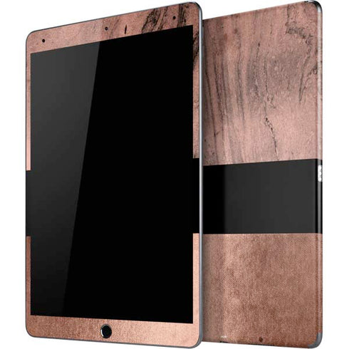 Rose Gold and Black Marble iPad Skins