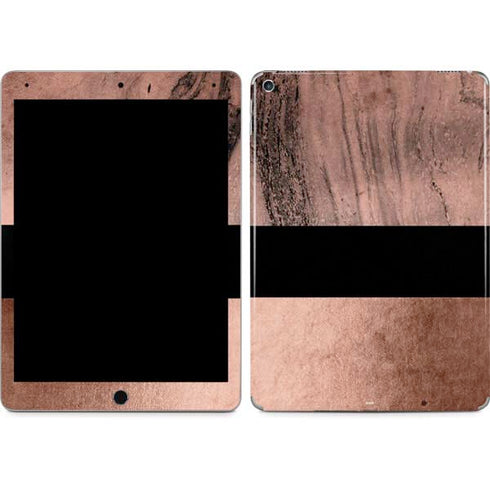 Rose Gold and Black Marble iPad Skins