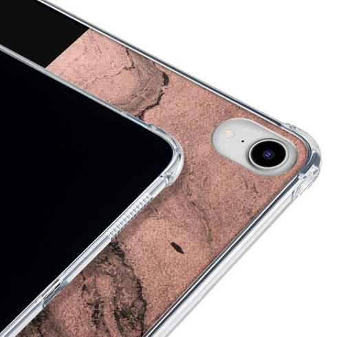 Rose Gold and Black Marble iPad 11th Gen (2025) Clear Case