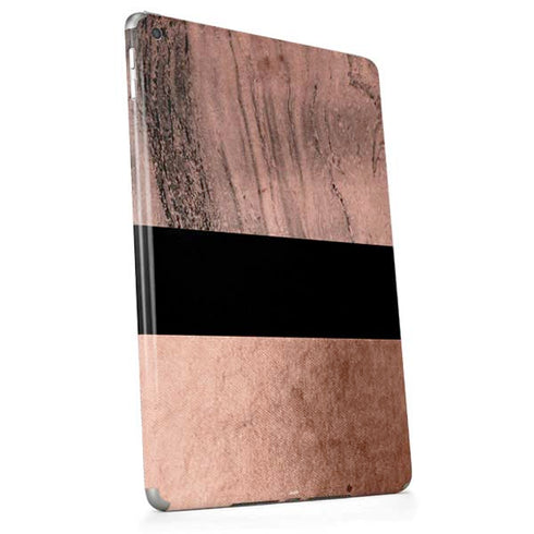 Rose Gold and Black Marble Apple iPad Skin