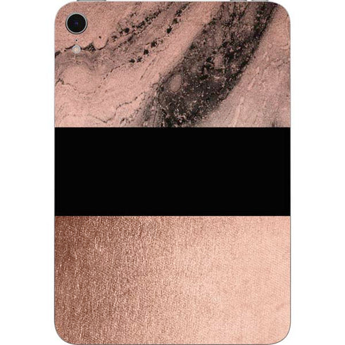 Rose Gold and Black Marble Apple iPad Mini Skin