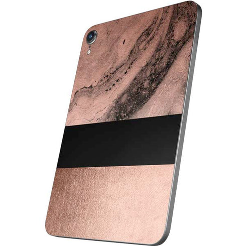 Rose Gold and Black Marble Apple iPad Mini Skin