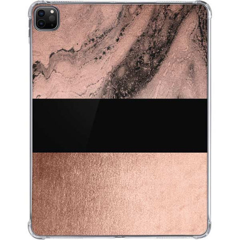 Rose Gold and Black Marble iPad Pro 11in (2024) Clear Case