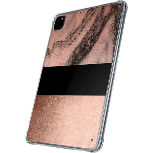 Rose Gold and Black Marble iPad Pro 11in (2024) Clear Case