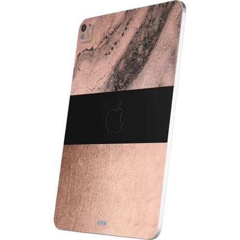 Rose Gold and Black Marble iPad Pro 13in M4 (2024) Skin