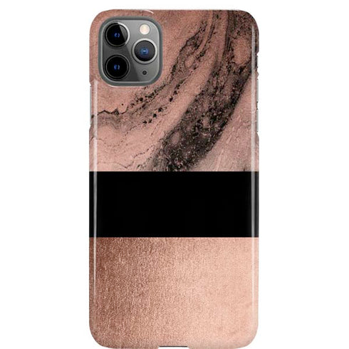 Rose Gold and Black Marble iPhone Cases