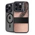 Rose Gold and Black Marble iPhone 14 Pro Max Kickstand Case