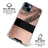 Rose Gold and Black Marble iPhone 15 Clear Case