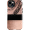 Rose Gold and Black Marble iPhone 15 Impact Case