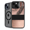Rose Gold and Black Marble iPhone 15 Plus Kickstand Case