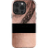 Rose Gold and Black Marble iPhone 15 Pro Impact Case