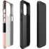 Rose Gold and Black Marble iPhone 15 Pro Impact Case