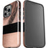 Rose Gold and Black Marble iPhone 15 Pro Impact Case