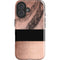 Rose Gold and Black Marble iPhone 16 Impact Case