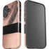 Rose Gold and Black Marble iPhone 16 Impact Case