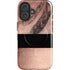 Rose Gold and Black Marble iPhone 16 Magsafe Impact Case