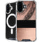 Rose Gold and Black Marble iPhone 16 Plus MagSafe Case