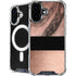 Rose Gold and Black Marble iPhone 16 Plus MagSafe Case
