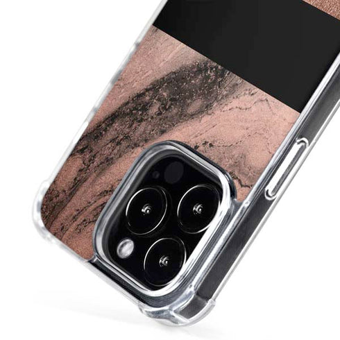 Rose Gold and Black Marble iPhone 16 Pro MagSafe Case