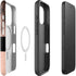 Rose Gold and Black Marble iPhone 16 Pro Magsafe Impact Case