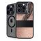 Rose Gold and Black Marble iPhone 16 Pro Max Kickstand Case