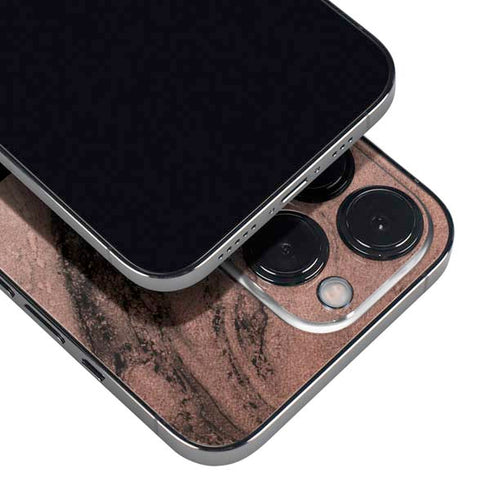 Rose Gold and Black Marble iPhone 16 Pro Max Skin