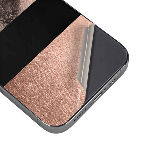 Rose Gold and Black Marble iPhone 16 Pro Skin