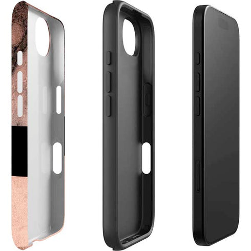 Rose Gold and Black Marble iPhone 16e Impact Case