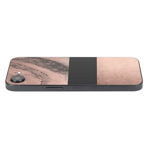 Rose Gold and Black Marble iPhone 16e Skin