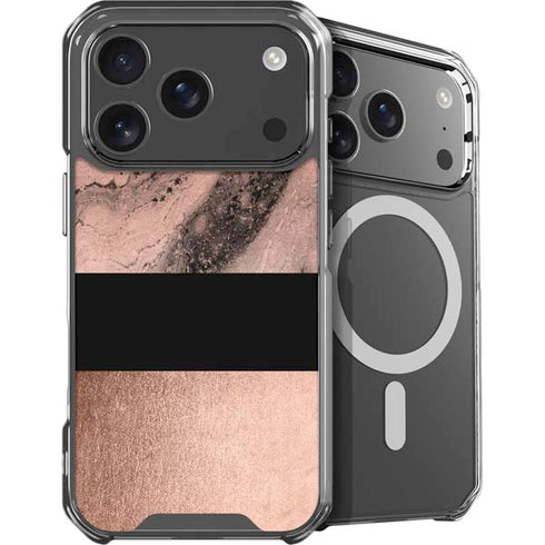 Rose Gold and Black Marble iPhone 18 Pro Max MagSafe Case