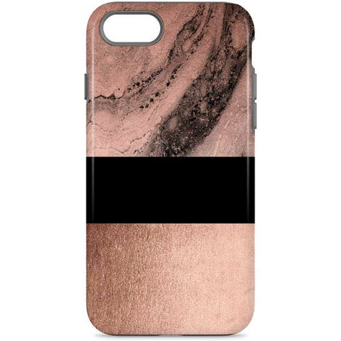 Rose Gold and Black Marble iPhone Cases