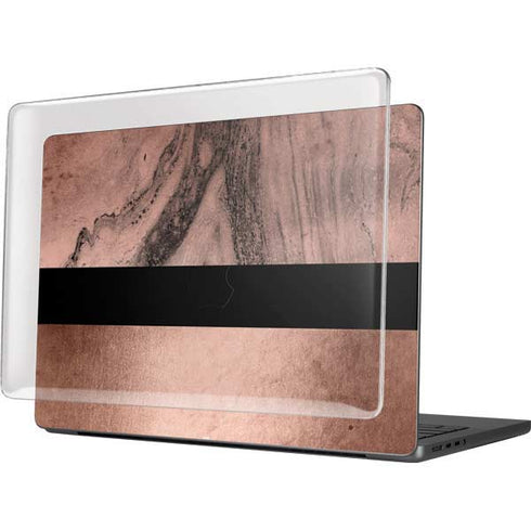 Rose Gold and Black Marble MacBook Pro 14in (2021-24) Case plus Skin