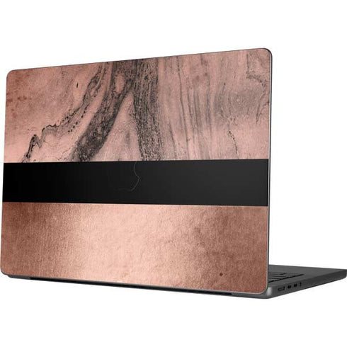 Rose Gold and Black Marble Apple MacBook Pro 14-inch Skin