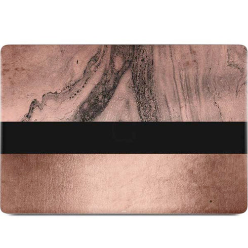 Rose Gold and Black Marble MacBook Skins