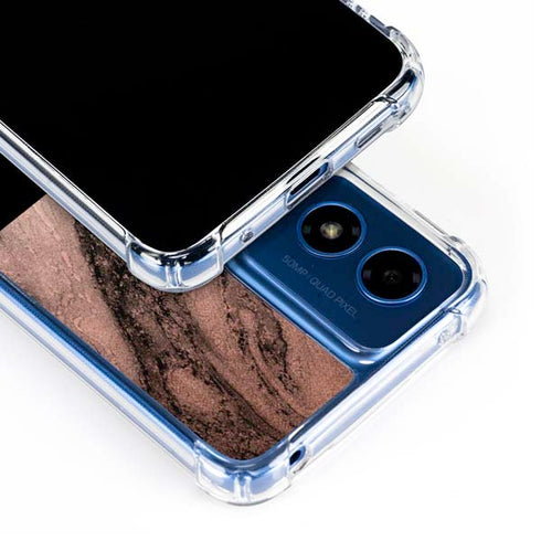 Rose Gold and Black Marble Moto G 5G (2024) Clear Case