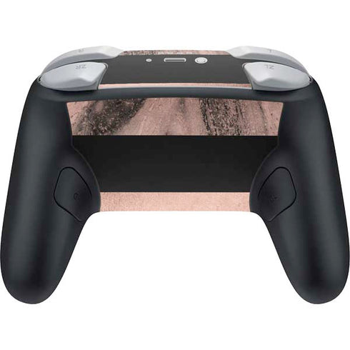 Rose Gold and Black Marble Nintendo Switch 2 (2025) Pro Controller Skin