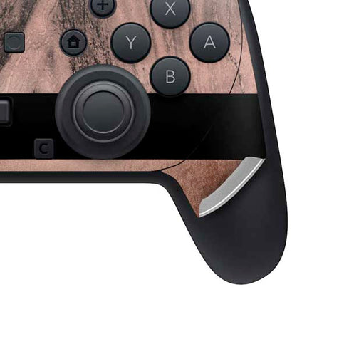 Rose Gold and Black Marble Nintendo Switch 2 (2025) Pro Controller Skin