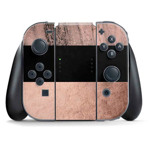 Rose Gold and Black Marble Nintendo Skins